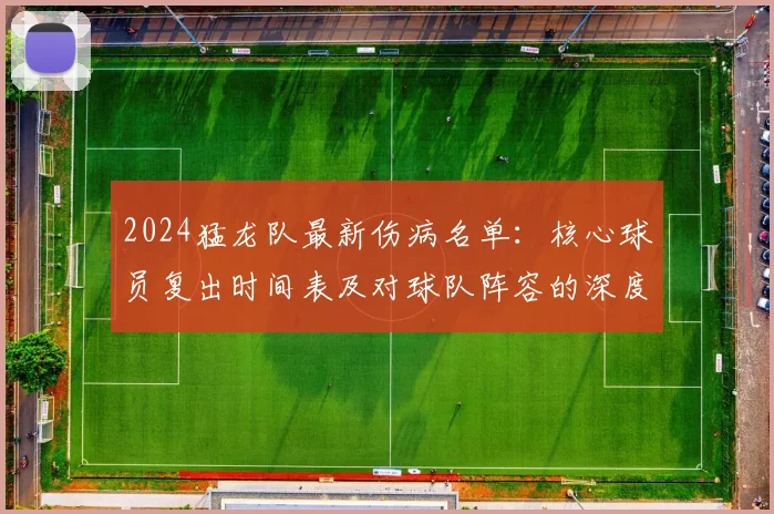 2024猛龙队最新伤病名单:核心球员复出时间表及对球队阵容的深度影响分析